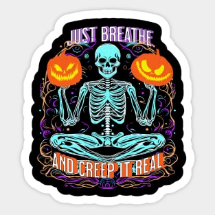 Halloween Skeleton Breath Creep It Real Sticker